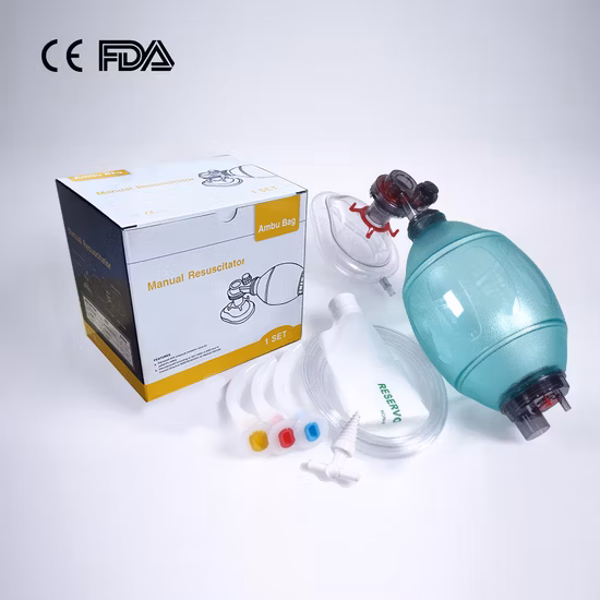 PVC 手動蘇生器工場 PVC アンビュー バッグ工場 CE FDA アンビュー バッグ成人小児幼児サイズ用