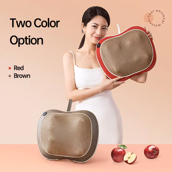 アップル型ニーディングネックマッサージトラベルピロー車と家庭用マッサージピロー充電式バックボディマッサージャー（パワーセラー付き）